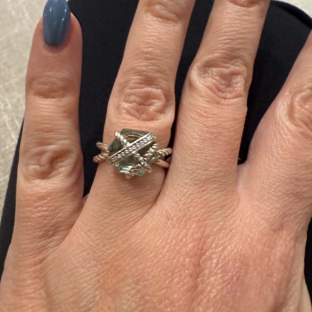 David Yurman CABLE WRAP RING in green amethyst (prasiolite) size 6 - Picture 8 of 9